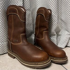 Georgia Boot Brown Padded  Women's Waterproof Pull On Work Boot Size 7 M New